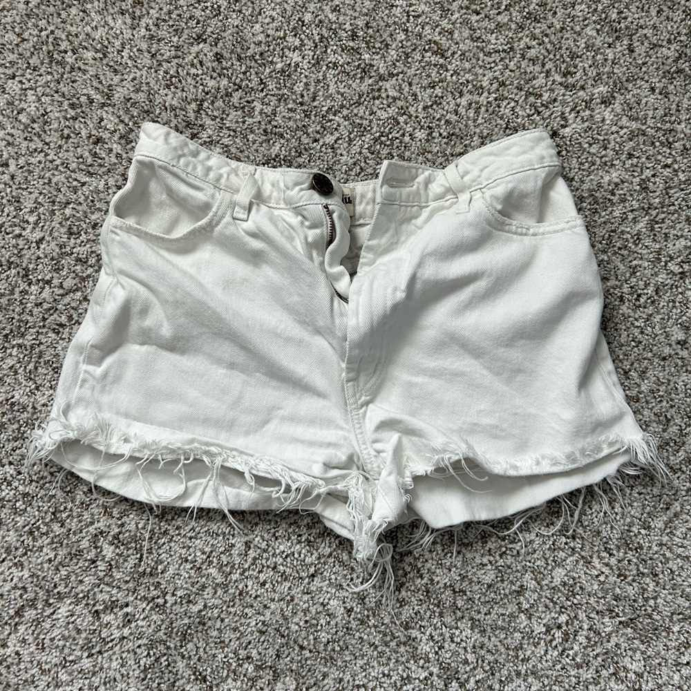 Show Me Your MuMu White Jean Shorts